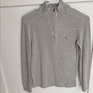 Polo by Ralph Lauren kids size M 10-12 Light Gray Half-Zip Sweater